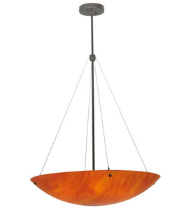 30"W Cypola Sterling Flame Contemporary Inverted Pendant