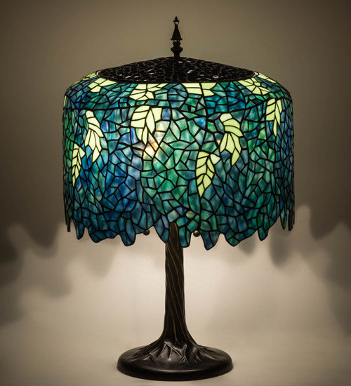 28"H Tiffany Wisteria Floral Table Lamp-Beautiful-Add to Your Decor.   Smashing Stained Glass & Lighting