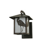 8"W Seneca Heron Curved Arm Outdoor Wall Sconce