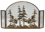 50"W X 30"H Tall Pines Arched Metal Fireplace Screen