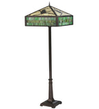 64.5"H Green Pine Branch Tiffany Lodge Floor Lamp