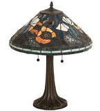 23"H Poppy Stained Glass Table Lamp