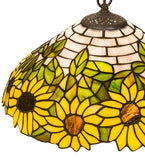 16"W Wild Sunflower Tiffany Floral Pendant | Smashing Stained Glass & Lighting