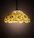 16"W Wild Sunflower Tiffany Floral Pendant | Smashing Stained Glass & Lighting