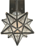 9"W Moravian Star Seedy Curved Arm Wall Sconce