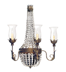 26"W Crista 3 Lt Glam Wall Sconce