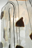 4.5"Sq Metro Fusion Licorice Draped Fused Glass Modern Pendant