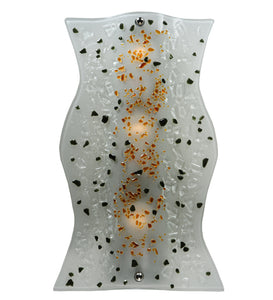 12"W Metro Fusion Ice Age Fused Glass Wall Sconce