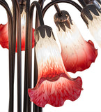  22"H Pink/White Pond Lily 10 Lt Table Lamp