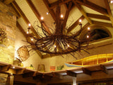 132"W Twigs 12 Lt Rustic Lodge Chandelier