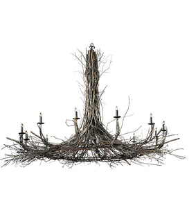 132"W Twigs 12 Lt Rustic Lodge Chandelier