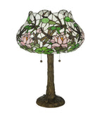 22.5"H Dragonfly Flower Tiffany Floral Table Lamp