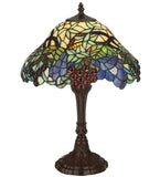 18.5"H Spiral Grape Tiffany Floral Table Lamp