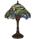 18.5"H Spiral Grape Tiffany Floral Table Lamp