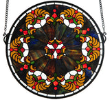 19"W X 18"H Middleton Medallion Victorian Stained Glass Window