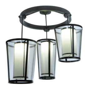 74"W Cilindro Tapered 3 Lt Cascading Contemporary Pendant | Smashing Stained Glass & Lighting