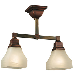 15.5"L Bungalow 2 Lt Semi-Flushmount
