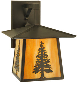 12"W Stillwater Tall Pine Straight Arm Outdoor Wall Sconce