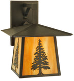 12"W Stillwater Tall Pine Straight Arm Outdoor Wall Sconce