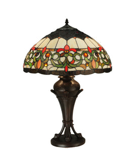  26"H Creole Stained Glass Table Lamp