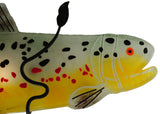 30"W Metro Fusion Brown Trout Wildlife Fused Glass Wall Sconce