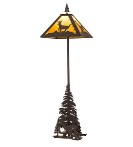 77"H Lone Deer Wildlife Floor Lamp
