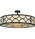 36"W Revival Deco Cilindro Contemporary Semi-Flushmount | Smashing Stained Glass & Lighting