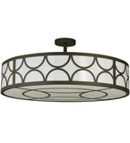 36"W Revival Deco Cilindro Contemporary Semi-Flushmount | Smashing Stained Glass & Lighting