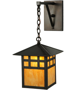 12"W Seneca Window Pane Hanging Outdoor Wall Sconce