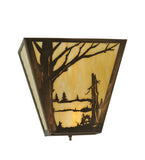 13"W Quiet Pond Rustic Left Wall Sconce