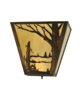 13"W Quiet Pond Rustic Right Wall Sconce