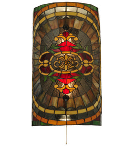 11"W Regal Splendor Victorian Stained Glass Wall Sconce