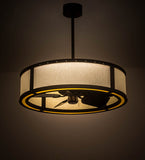 36.5"W Maplewood Beige Linen LED Chandel-Air Ceiling Fan