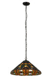 20"W Middelton Stained Glass Victorian Pendant