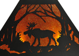 16"Sq Rustic Lodge Moose Wildlife Pendant