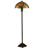 66"H Lamella Stained Glass Floral Floor Lamp