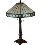 25"H Diamondring Stained Glass Table Lamp