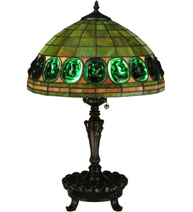 24"H Turtleback Victorian Tiffany Table Lamp