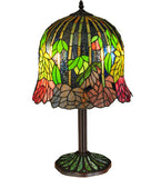 23"H Vizcaya Mosaic Base Floral Stained Glass Table Lamp