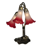 15.75"H Pink/White Pond Lily 3 Lt Accent Lamp