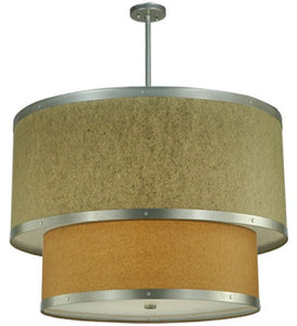 36"W Cilindro 2 Tier Fabric Ceiling Pendant