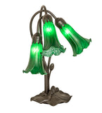  16"H Green Pond Lily 3 Lt Table Lamp