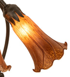 16"H Amber Pond Lily 3 Lt Table Lamp
