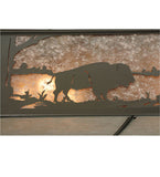 62"L Buffalo At Lake W/Diffuser Island/Billiard Oblong Pendant