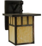 9"W Hyde Park Double Bar Mission Straight Arm Outdoor Sconce