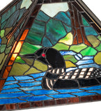 24"W Wildlife Loon Stained Glass Wall Sconce