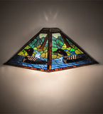 24"W Wildlife Loon Stained Glass Wall Sconce