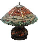 16.5"H Dragonfly Polished Agata W/Lighted Base Table Lamp