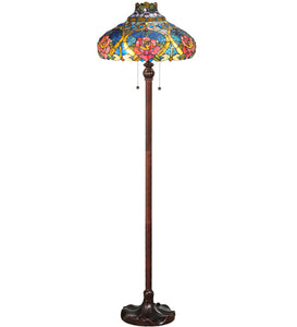 60"H Dragonfly Rose Tiffany Floral Floor Lamp