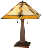 22"H Diamond Mission Stained Glass Table Lamp